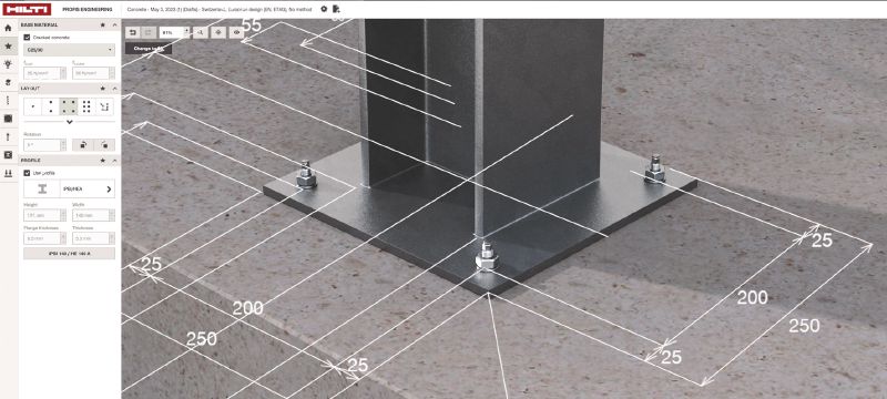 Software de diseño estructural PROFIS Engineering Suite Software de diseño de anclajes de ingeniería estructural con códigos y aprobaciones, cálculos del método de elementos finitos basados en componentes y una variedad de métodos de fijación Aplicaciones 1