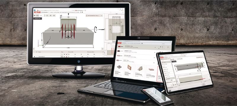 Software de diseño estructural PROFIS Engineering Suite Software de diseño de anclajes de ingeniería estructural con códigos y aprobaciones, cálculos del método de elementos finitos basados en componentes y una variedad de métodos de fijación Aplicaciones 1