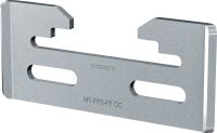 Conector de punto de fijación MT-FPS-FF Soporte con revestimiento para exteriores (OC) para la fijación de placas deslizantes MP-PS a vigas modulares Hilti MT como punto de fijación en entornos ligeramente corrosivos